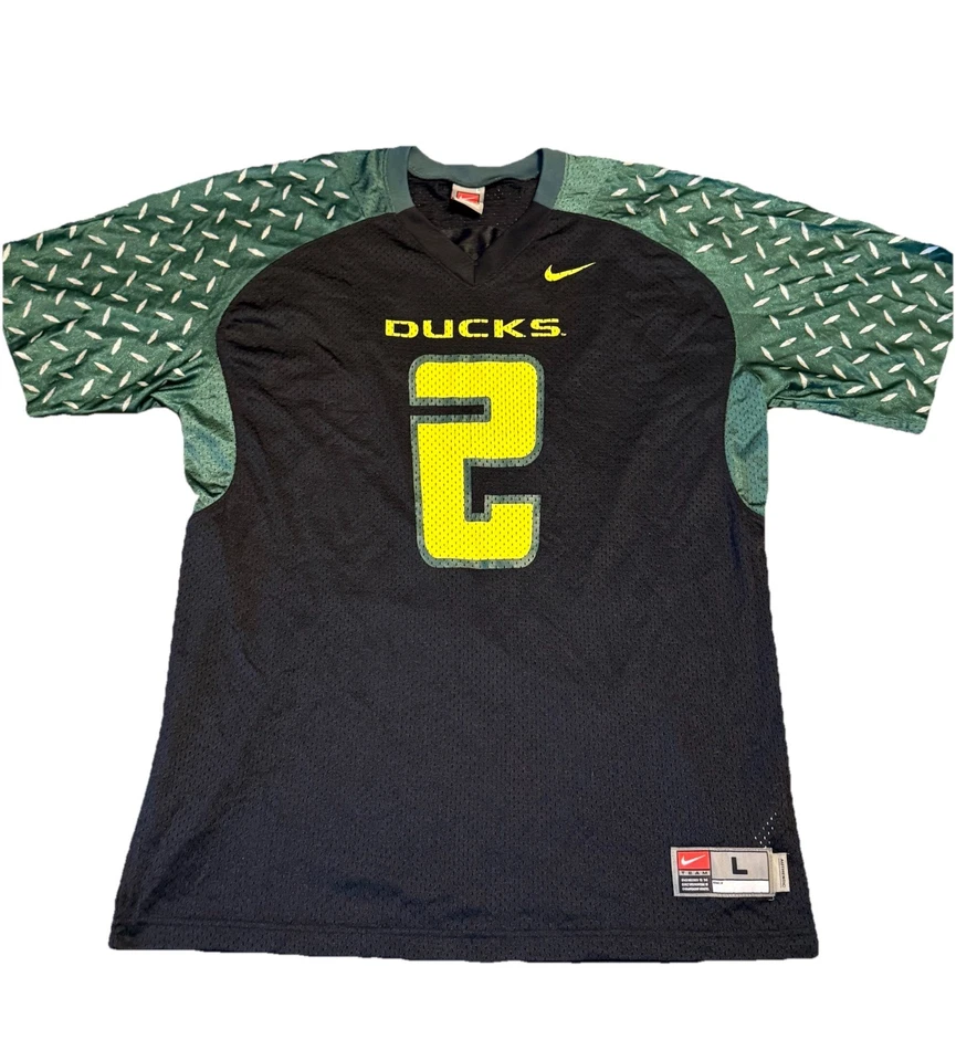 Camiseta de fútbol vintage Nike Team Oregon Ducks negra verde para hombre talla L #2 Foto 1 de 4