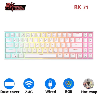 RK ROYAL KLUDGE RK71 Mechanical Keyboard - RGB Backlit Gaming Keyboard Wired - image 1 of 4