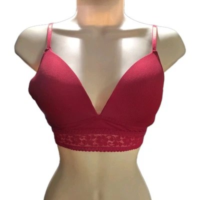 Jessica Simpson Bra 34B Red Padded Wireless Adjustable Clasp Back Comfortable  - Image 1 of 4