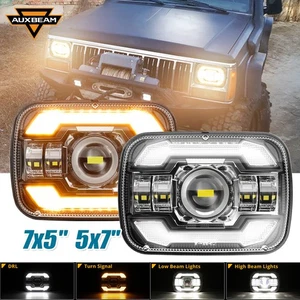 AUXBEAM 5x7" 7X6" LED Headlight DRL Turn Signal Lamp For Mazda B2200 B2600 RX-7 - Picture 1 of 12