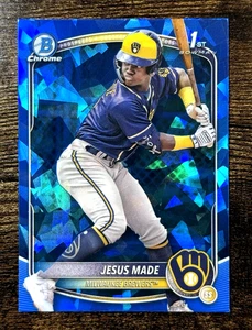 Jesus Made 2025 Bowman Chrome Sapphire 1st - Milwaukee Brewers RC #BCP-38 - Picture 1 of 2