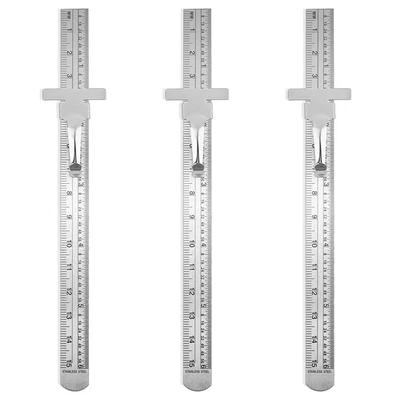 3 Pack 6 Inch Metal Pocket Ruler with Detachable Clips, Machinist Millimeter Rul - Image 1 of 4