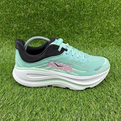 Hoka One One Shoes Women Bondi 9 Size 9 D Wide Blue Spark Mint Fluorite Sneakers - Image 1 of 4