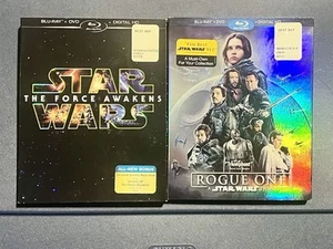 Star Wars Blu-ray DVD Combo Lot The Force Awakens & Rogue One - Picture 1 of 2
