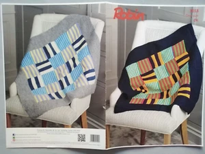 PATCHWORK BLANKET, Size 70x70cm, 8ply - ROBIN Knitting Pattern 3018 - Picture 1 of 4