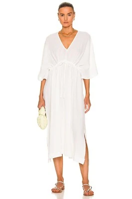 NEW NWT ENZA COSTA Unbleached Cotton Gauze Caftan Dress Resort  S 0 1  $295  USA - Image 1 of 4