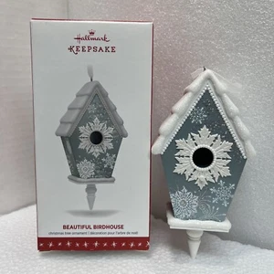 Hallmark Beautiful Birdhouse Keepsake Blue/White Nature 1st In Series NIB 2016 - Picture 1 of 16