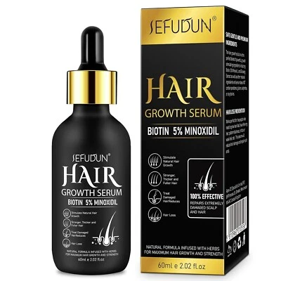 Aceite de crecimiento del cabello 5 % minoxidil - Suero de regeneración extra fuerte para hombres y mujeres Foto 1 de 4