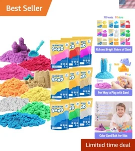 Colored Sand Sensory Toys for Kids: 18 Lbs Moldable Self-Sticking Sand for Sa... - Picture 1 of 8