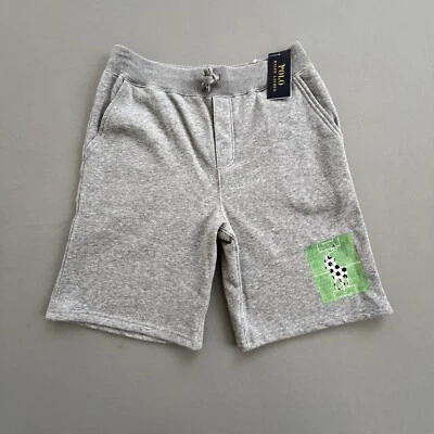 Polo Ralph Lauren Soccer Shorts Size LARGE 14-16 Boy Sweat Gray Fleece $45 NEW - Image 1 of 4