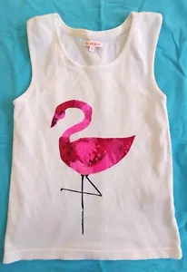 Weißes Tanktop mit Flamingo, 9-10 Jahre, *sehr guter Zustand* - Bild 1 von 3