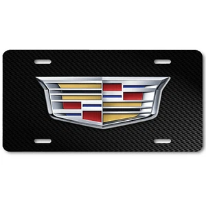Etiqueta de placa de aluminio inspirado en arte Cadillac Cadi aspecto de fibra de carbono oscuro - Imagen 1 de 3