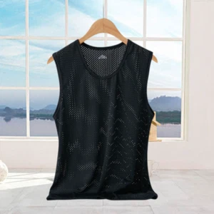 Men Mesh Vest Tank Top Tee Shirt Sleeveless Sportwear Fitness Breathable Summer - Picture 1 of 15
