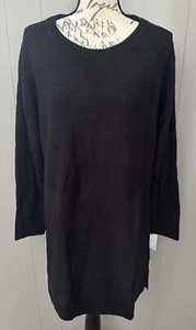 Lularoe Lauren Sweater Dress Size Medium M New Beautiful Solid Black Nwt - Picture 1 of 4