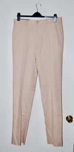 NWT Bobby Jones Men's Khaki Beige Flat Front Chino Pants sz 34 35 Unfinished Hem - Picture 1 of 15