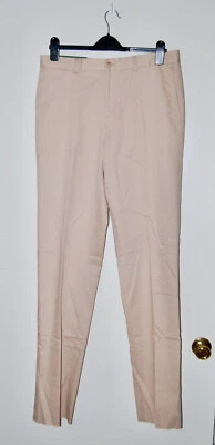 NWT Bobby Jones Men's Khaki Beige Flat Front Chino Pants sz 34 35 Unfinished Hem - Image 1 of 4