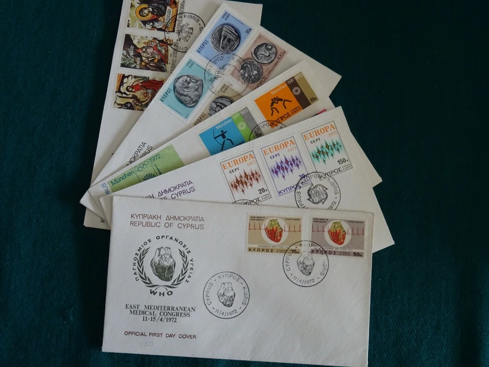 Cyprus 1972 year set FDC's without block. - Image 1 of 1