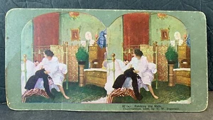 Antique 1899 Stereoscope Card. “Robbing The Male.” - Picture 1 of 3