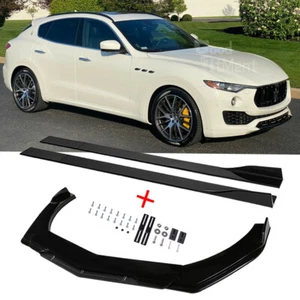 Alerón labial divisor + falda lateral para para parachoques delantero coche Maserati Levante 2017-22 - Imagen 1 de 12