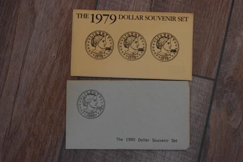 1979 and 1980 Susan B Anthony Souvenier Sets, 6 coins total Cover