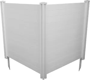 4Ft H X 4Ft W (2 Panels) No Dig Enclo Premium White Vinyl Privacy Screen, Outdoo - Picture 1 of 12