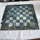 Oxidized Bronze Chess Set With 40Cm Marble Onyx Chessboard Made In Greece