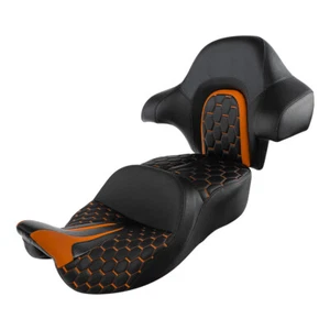 Driver Passenger Seat King Backrest Pad Fit For Harley Road Street Glide 14-23 - Picture 1 of 13