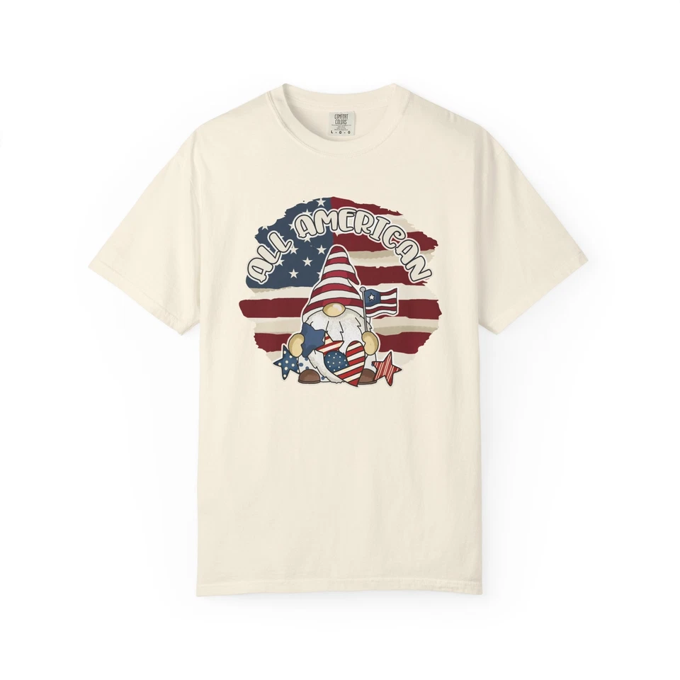 All American Gnome T-shirt, Unisex Tee for 4th of July, Patriotic Shirt, Casual - Image 1 of 1