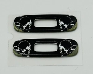NEW OAKLEY GASCAN REPLACEMENT ICONS BLACK & WHITE SKULLS SET OF 2 AUTHENTIC RARE - Picture 1 of 1