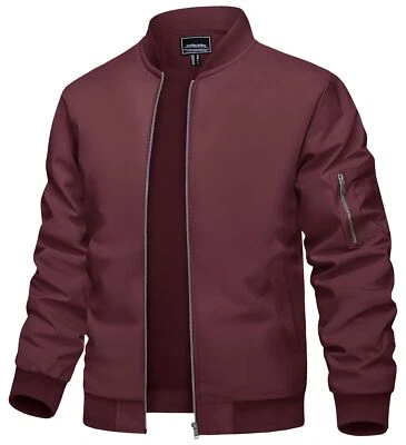 Chaqueta Bomber Ligera Para Hombre Primavera Otoño Delgada Informal Abrigo Cremallera Completa Abrigos de Trabajo Foto 1 de 4