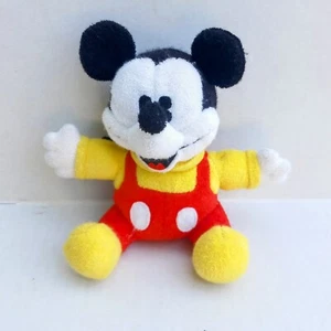 Vintage Gund Baby Mickey Terrycloth Rattle Plush-Embroidered Eyes-Disney-7 Inch - Picture 1 of 9