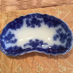 Flo Blue Kidney Shaped Nut Dish Bowl 7 1/2” X 4” - Picture 1 of 7