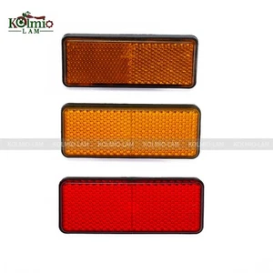 Rectangle Reflective Reflector Motorcycle Motorbike ATV Scooter Dirt Bike Moped - Picture 1 of 6