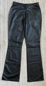 Pantalones de colección Lucid Ltd talla 7 de cuero negro con cremallera cintura de altura media pierna recta - Imagen 1 de 8