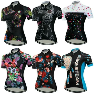 2024 Women's Short Sleeve Cycling Jersey Top Reflective Bike Cycle Jersey Shirt - Picture 1 of 24