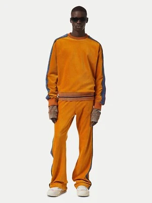 DIESEL S-Meyer Ribbed Velour Flare Sweatshirt in Tan Size S - Image 1 of 4