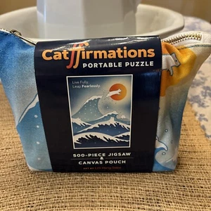 Catffirmations Portable Puzzle : 500-piece Jigsaw & Canvas Pouch, Game by Swe... - Picture 1 of 3