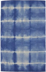 Tie-Dye Design Navy Blue Hand-Tufted Plush 5X8 Modern Area Rug Kids Room Carpet - Picture 1 of 16