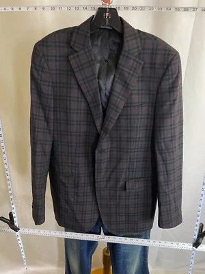 CHAQUETA ABRIGO ZANETTI LANA CUADROS 40 L  Foto 1 de 4