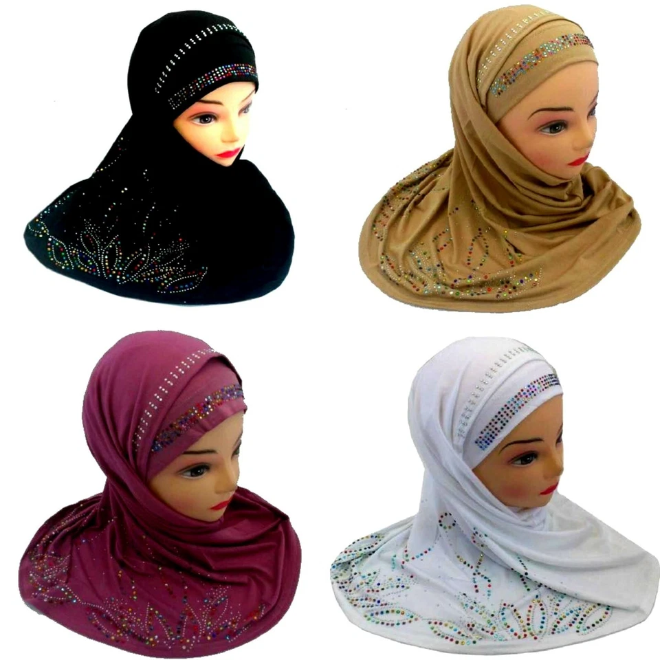 Kopftuch Islam Kopfbedeckung Jadeed Hijab Tuch Khimar Niqab Strass Ramadhan EID - Bild 1 von 1