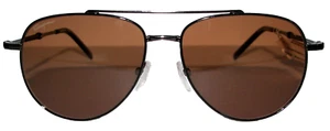 SALVATORE FERRAGAMO Black/ Dark Ruthenium Aviator Sunglasses ITALY NWT - Picture 1 of 5