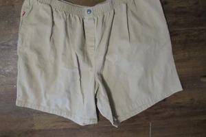 WOMAN WITHIN size 30W tan/beige 100% cotton 2 pocket shorts - inseam about 8" - Picture 1 of 5