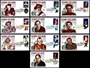 USA, SCOTT # 5213-5222, RARE GLEN SET 10 FDC COVERS DISNEY VILLAINS CARTOONS DCP - Picture 1 of 11