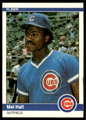 1984 Fleer Mel Hall Baseball Card Chicago Cubs #493 - Image 1 of 2