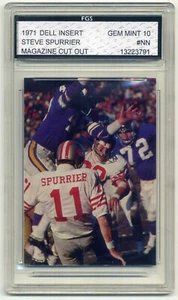 1971 Dell Insert Steve Spurrier Pre-Rookie FGS 10 Gem Mint San Francisco 49ers - Picture 1 of 2