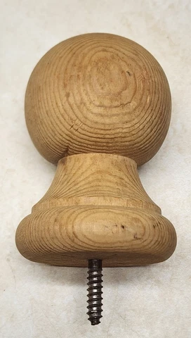 Wood Decorative Ball Finial Clock, Fence, Furniture 4 7/8" t x 3.11" wide Ball Cover