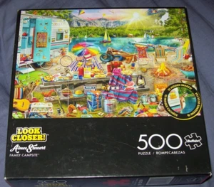 Buffalo Jigsaw Puzzle ~ Family Campsite Aimee Stewart Hidden Images ~ 500 pcs - Picture 1 of 3