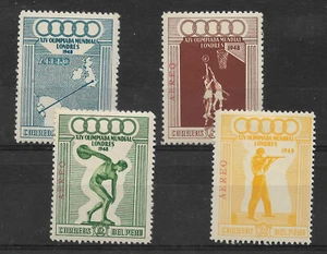 PERU OLYMPIC Yv# A71/4 Complete Set MH VF - Picture 1 of 1