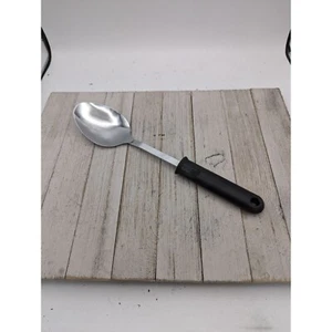 Ekco #3 Black Handled Chrome Plated Solid Serving Spoon 12" - Picture 1 of 7