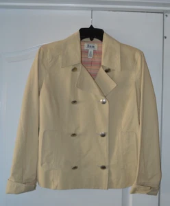 Vintage Bass G.H. Bass & Co Khaki Double Breasted Waist Jacket Wome's Size M - Picture 1 of 13